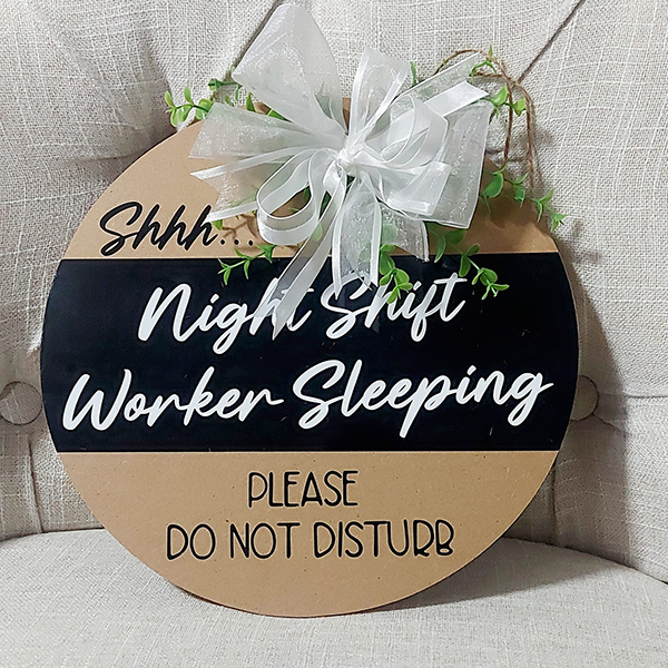 Shift Worker Door Sign Image