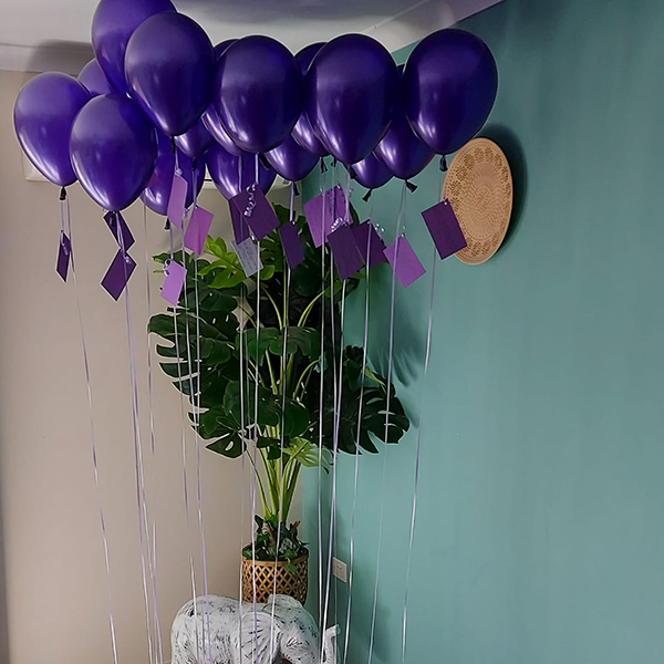 Purple with messages Image